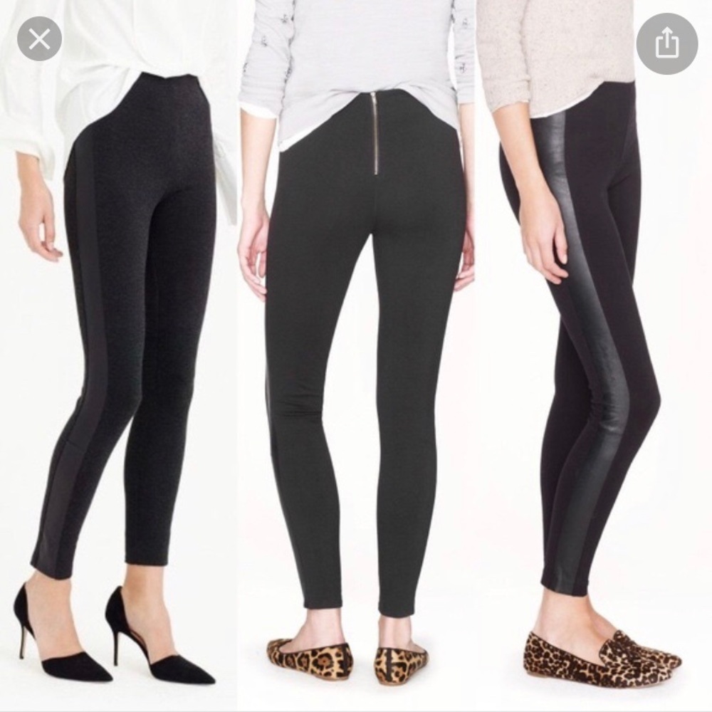 J. Crew Pixie Pant leather tuxedo stripe size 0S